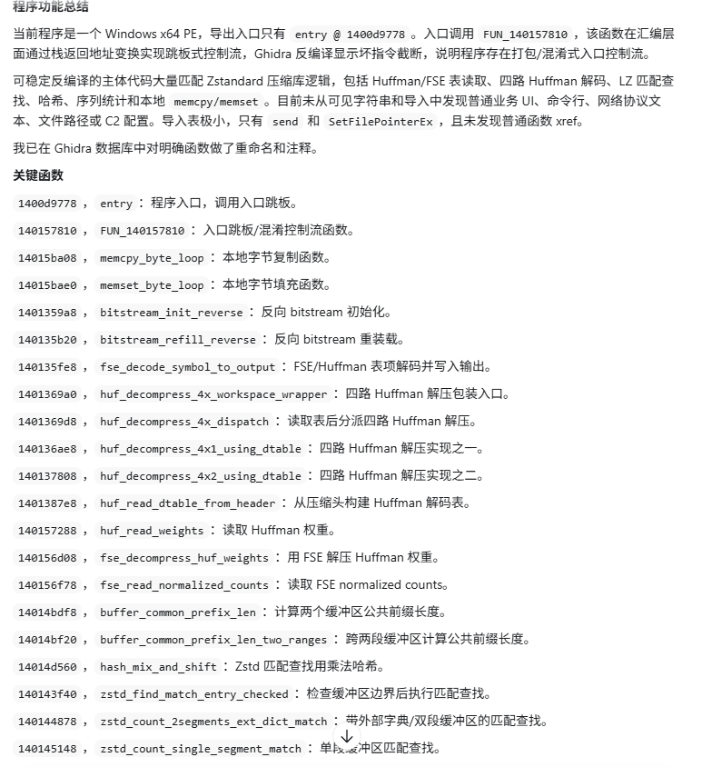 智能压缩 — Ghidra 分析结果